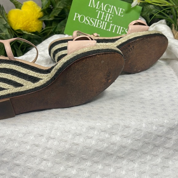 Kate spade Jill sandals shoes wedges pale pink rosettes 7 - Picture 7 of 11